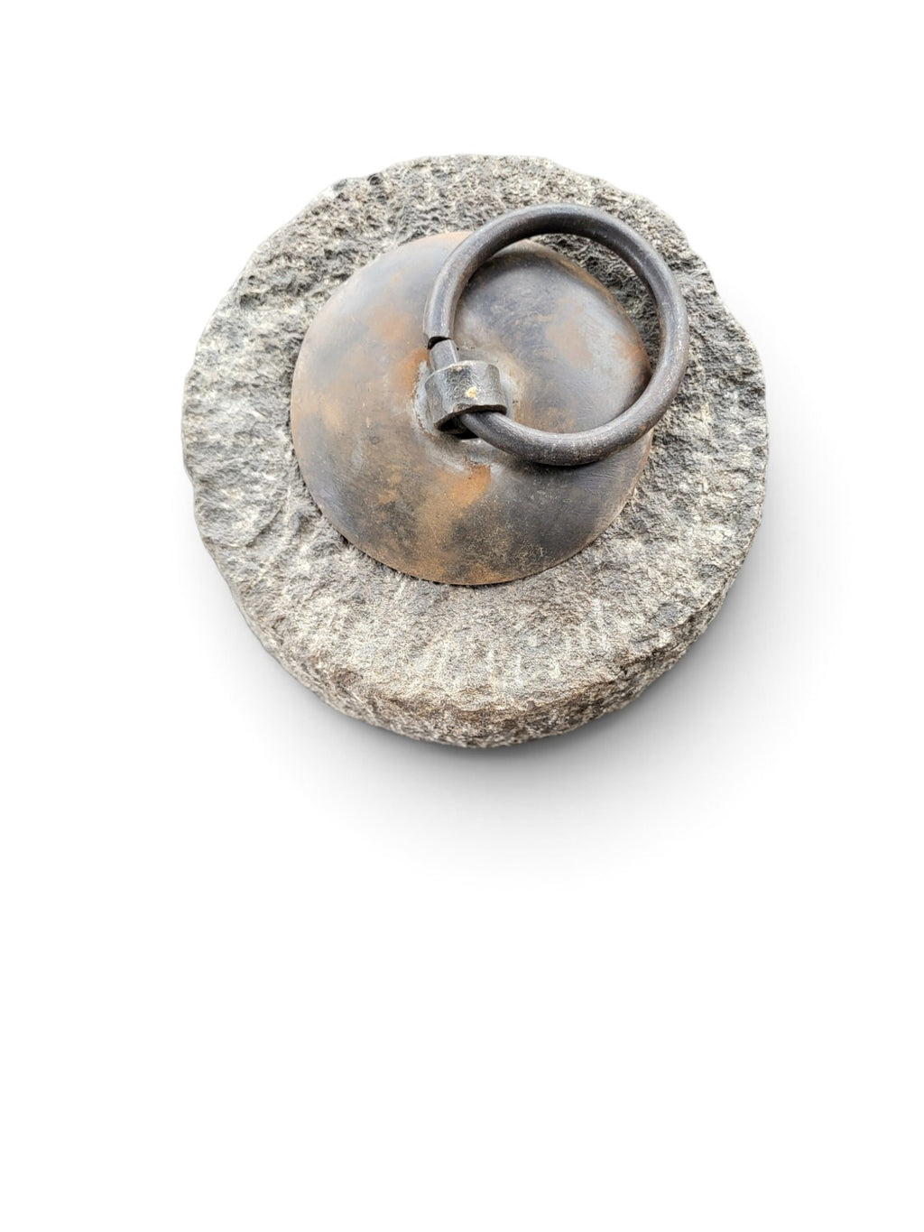 Natural Stone Doorstop - Iron Ring Handle-8