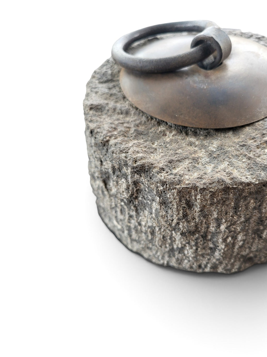 Natural Stone Doorstop - Iron Ring Handle-5