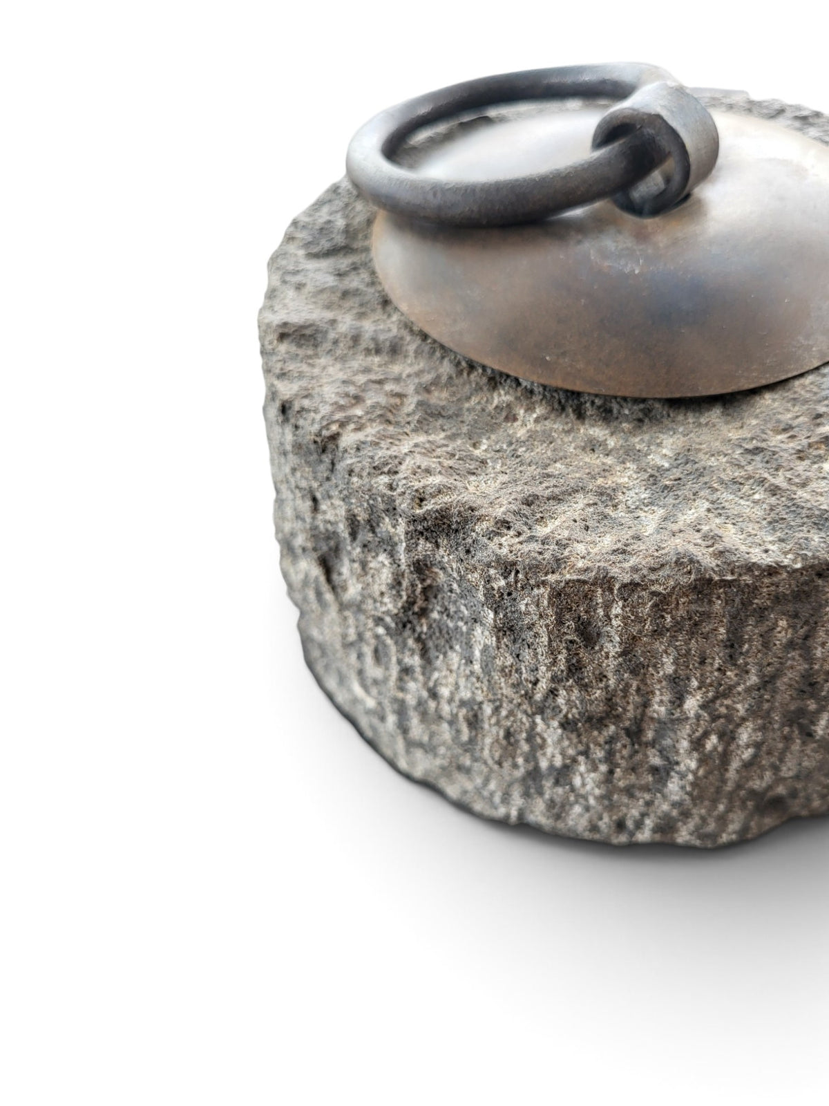 Natural Stone Doorstop - Iron Ring Handle-5