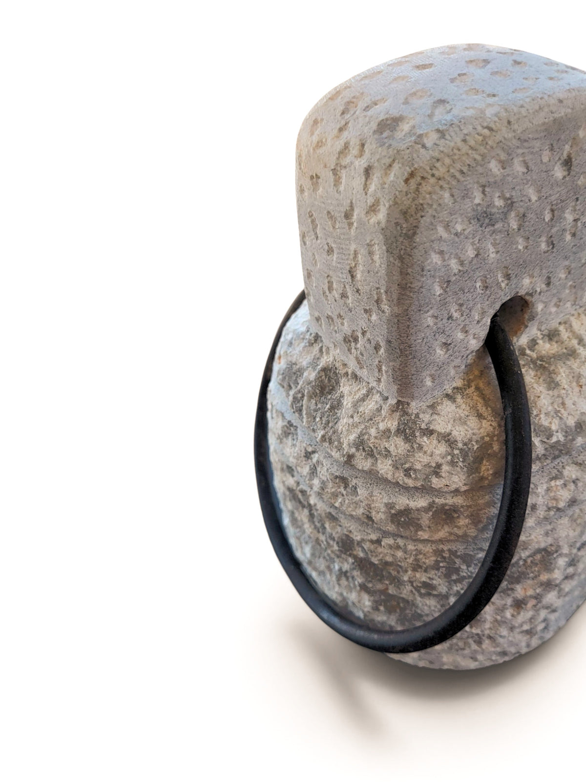 V.L24 Natural Stone Doorstop - Iron Ring Handle-8