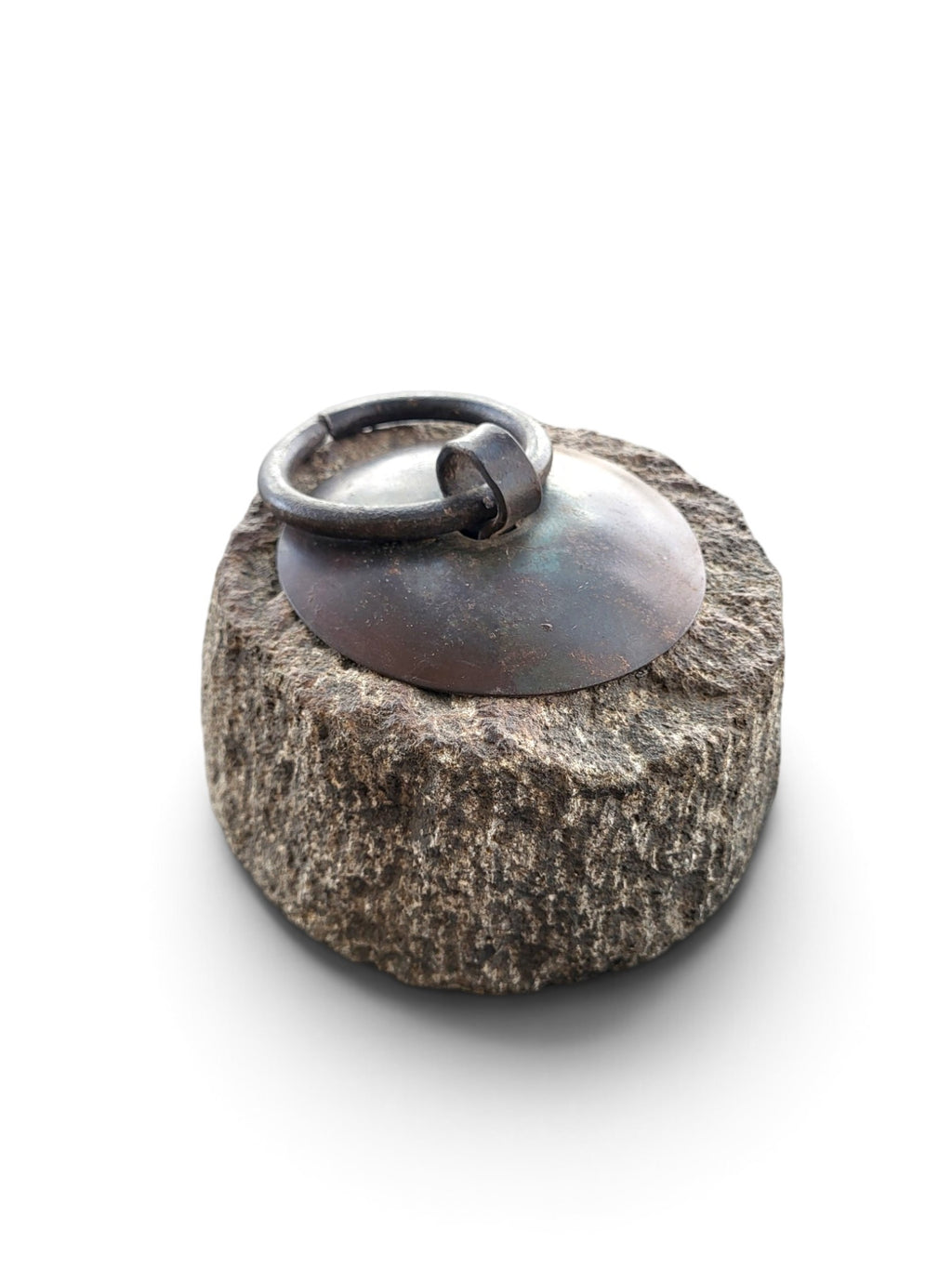 Natural Stone Doorstop - Iron Ring Handle-7