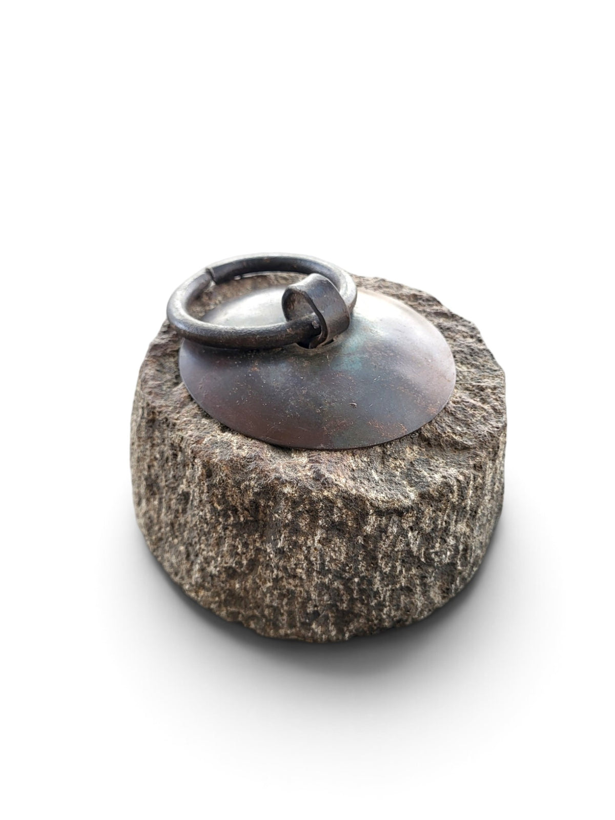 Natural Stone Doorstop - Iron Ring Handle-7