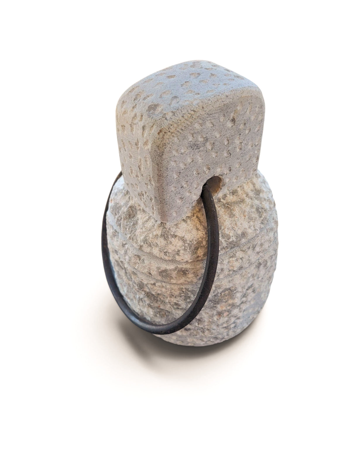 V.L24 Natural Stone Doorstop - Iron Ring Handle-5