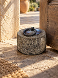 Natural Stone Doorstop - Iron Ring Handle-0