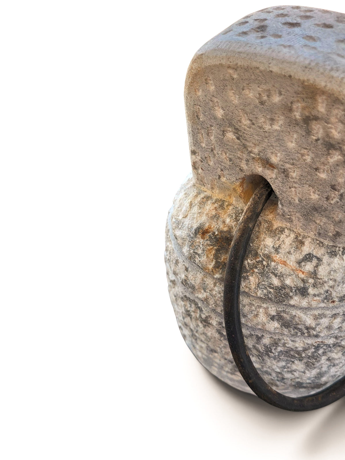 V.L24 Natural Stone Doorstop - Iron Ring Handle-12