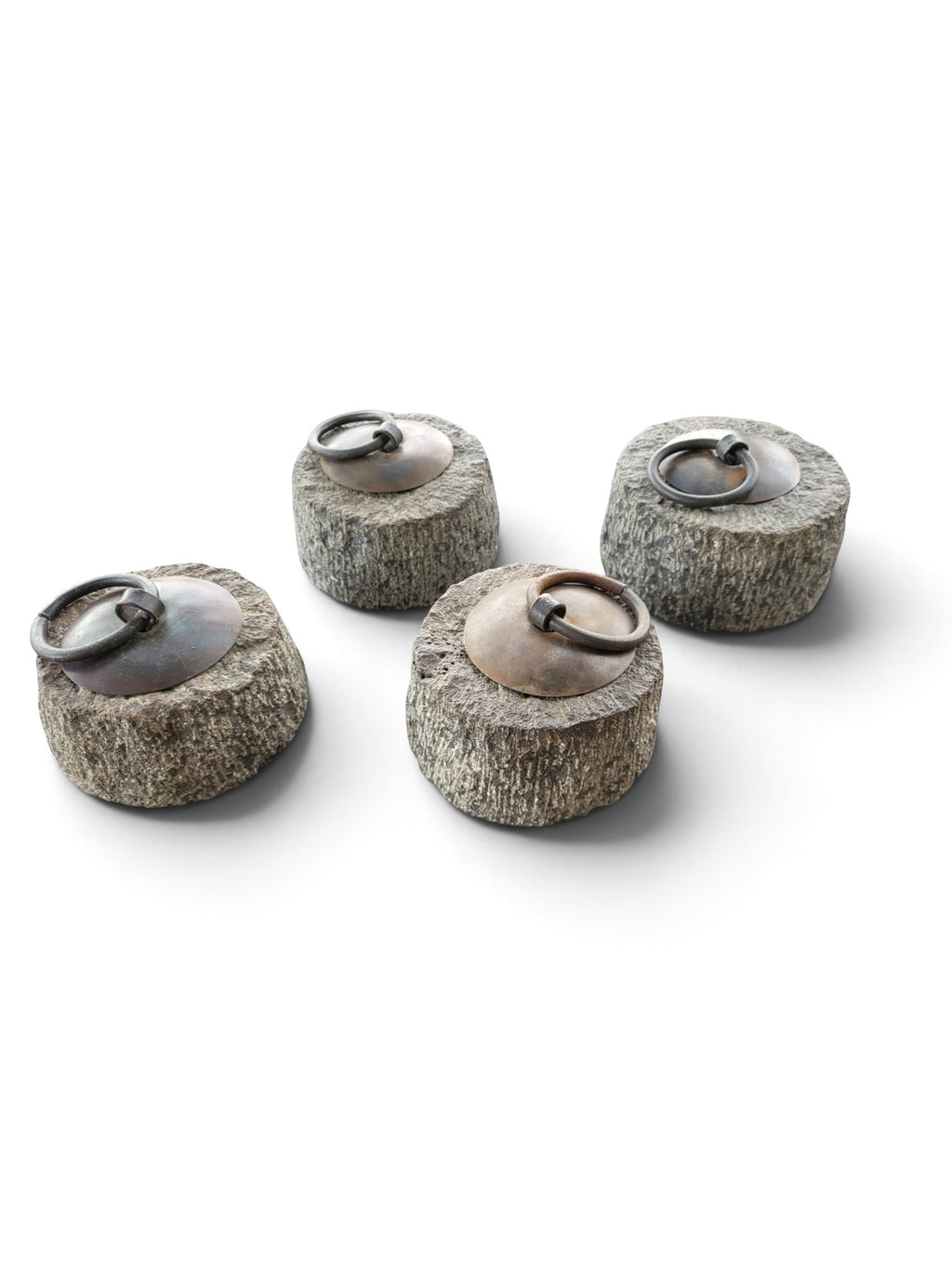 Natural Stone Doorstop - Iron Ring Handle-9